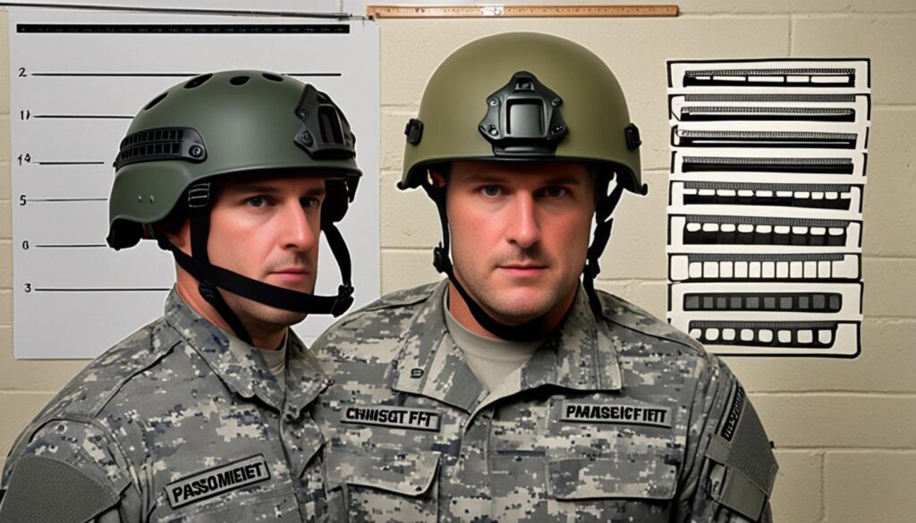 PASGT helmet sizing guide