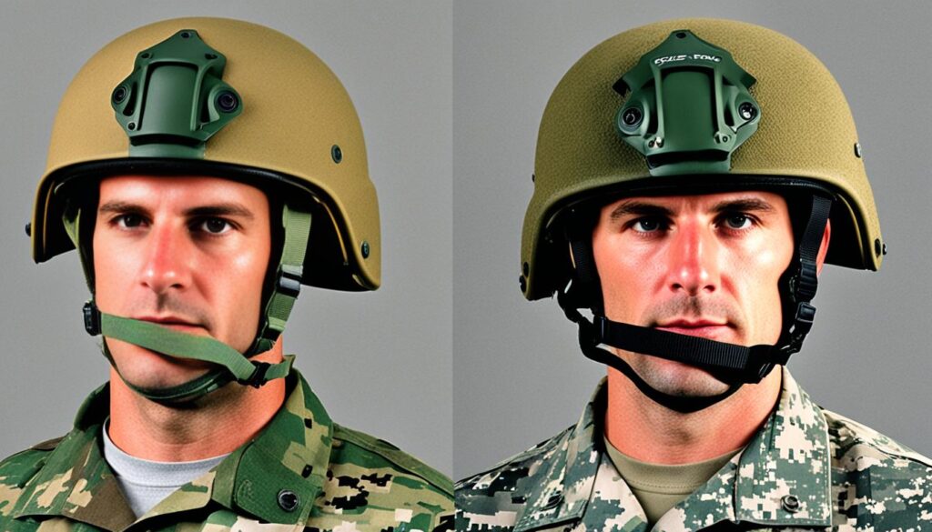 military helmet comparison